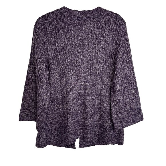 Carolyn‎ Taylor Purple Knit Cardigan Women's Large 3/4 Wide Sleeve Button Front - Picture 7 of 8
